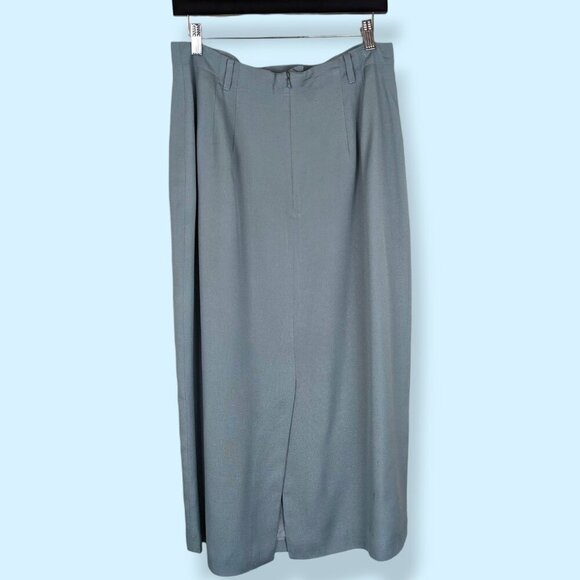 Vintage Talbots Blue Viscose Rayon Skirt - Picture 6 of 9